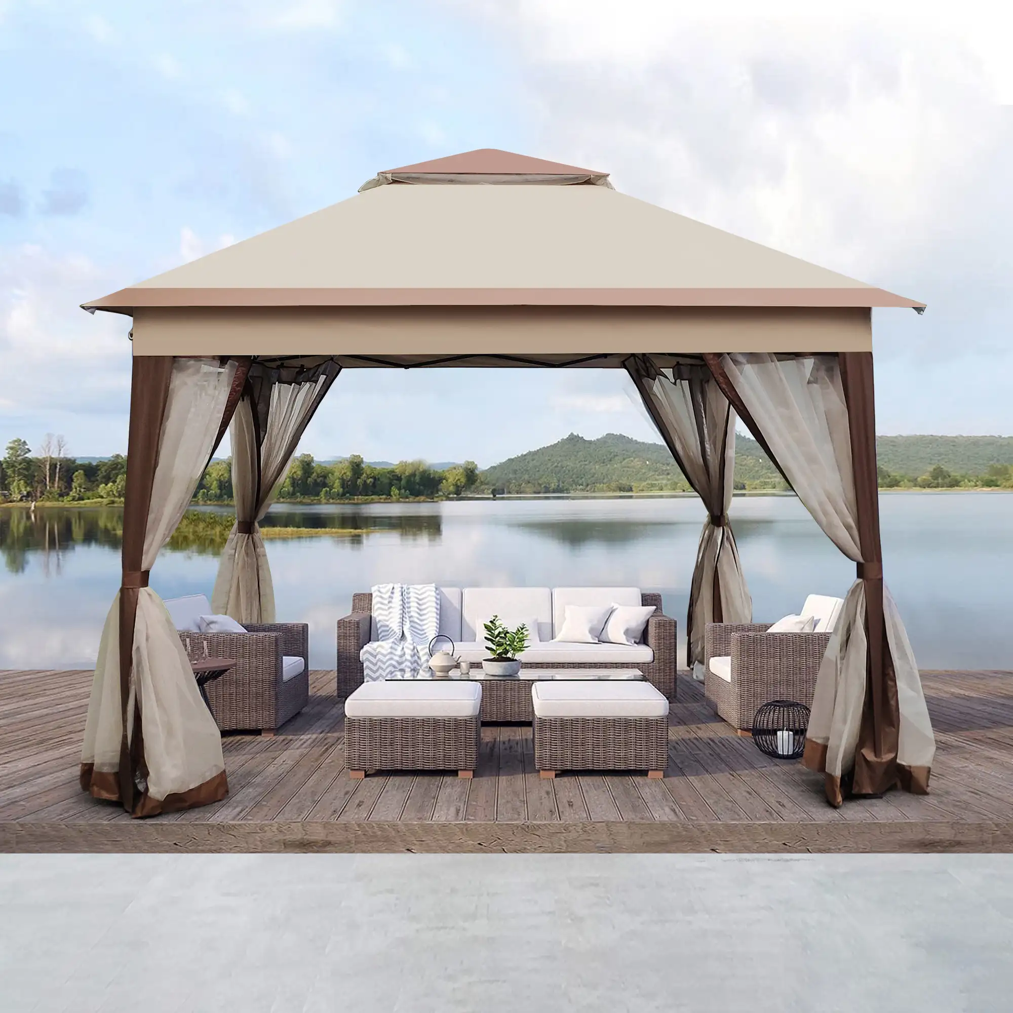 Spacious pop-up gazebo designed for outdoor events and gatherings