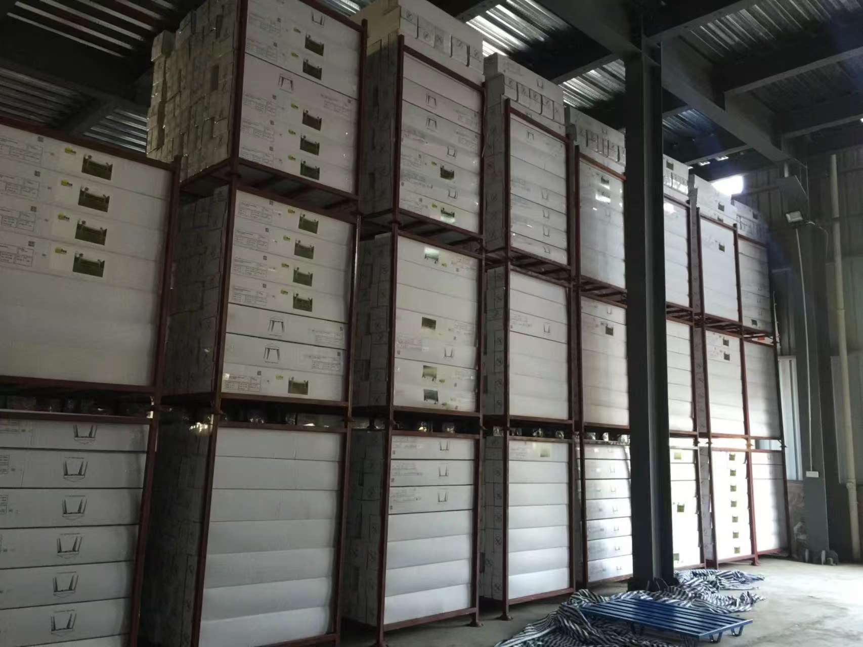 Warehouse storing materials for outdoor furniture production