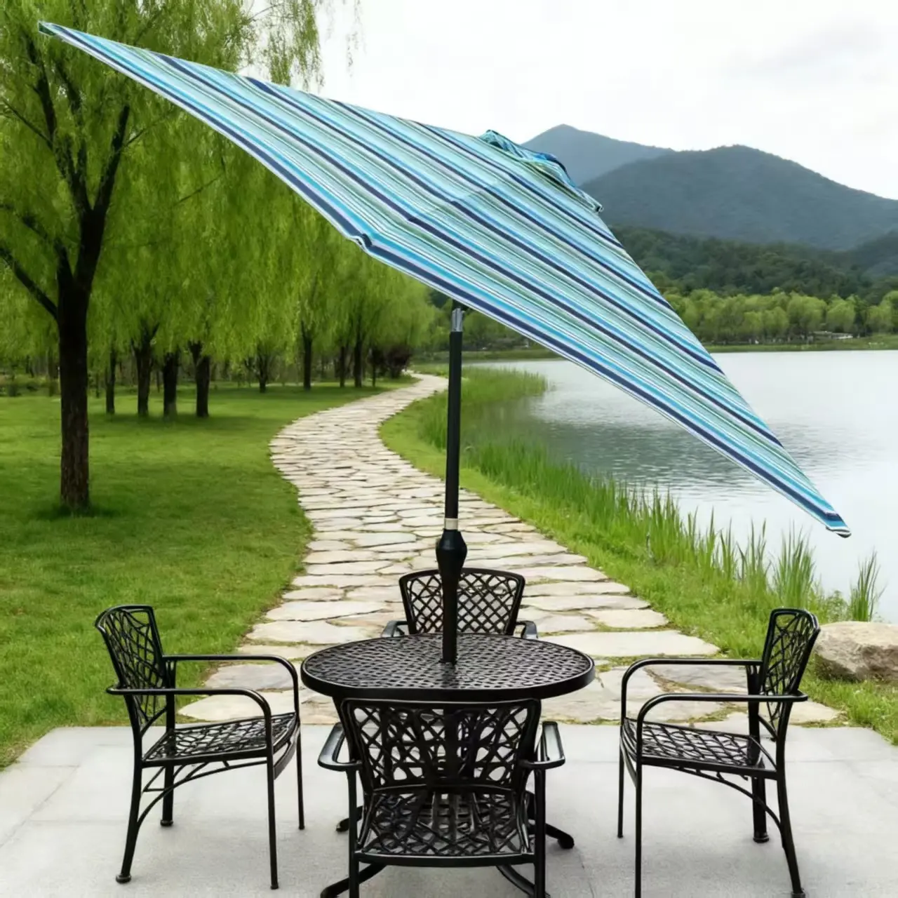 High-quality market umbrella designed for commercial outdoor use