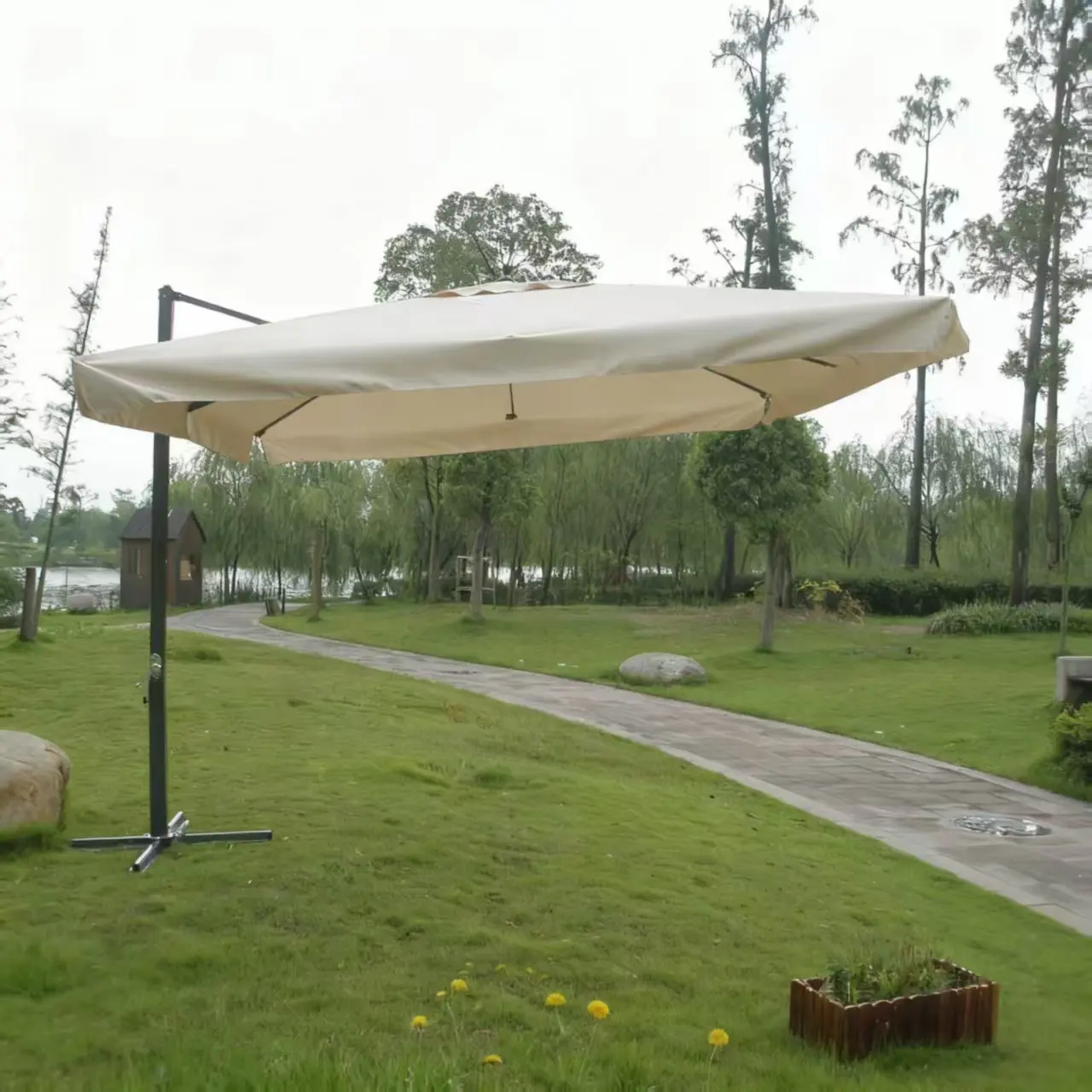 Roma patio umbrella designed for commercial outdoor use
