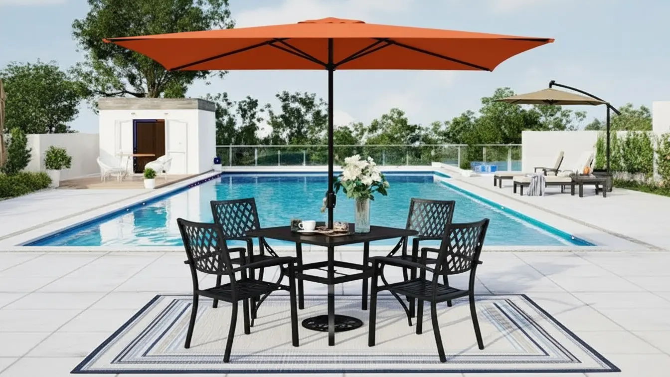 vibrant-orange-rectangular-poolside-umbrella-commercial-grade