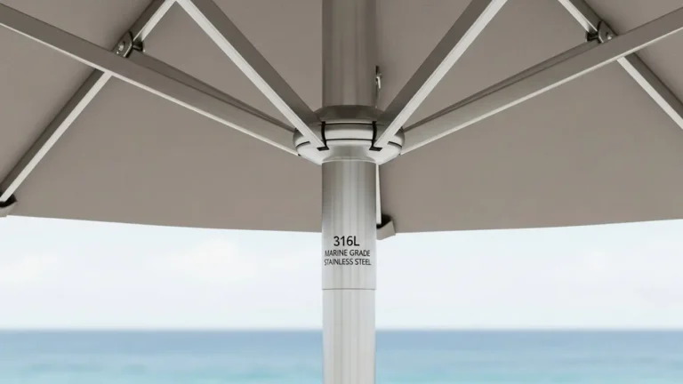 316l marine grade stainless steel pole detail