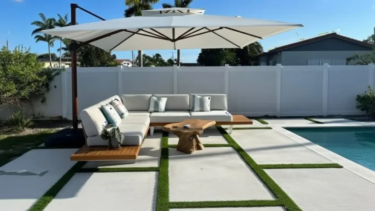 Large white cantilever umbrella luxury patio deal