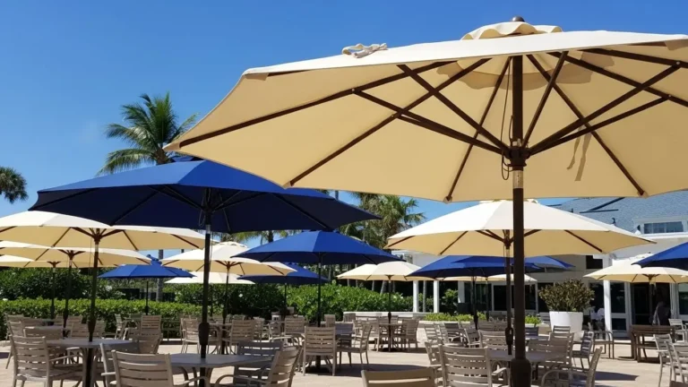 Wind resistant commercial patio umbrellas restaurant