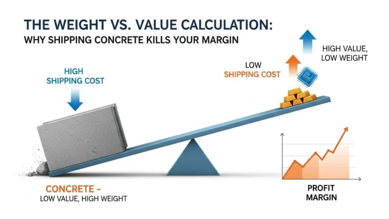 Import logistics weight vs value shipping cost analysis