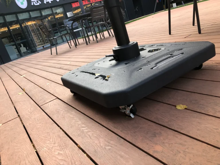 Locking caster wheels for umbrella base safety